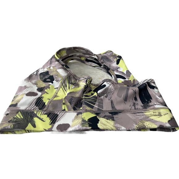 CALVIN KLEIN RACERBACK PADDED SPORTS BRA, WOMENS, XL YELLOW TAN ABSTRACT PATTERN - Picture 6 of 11